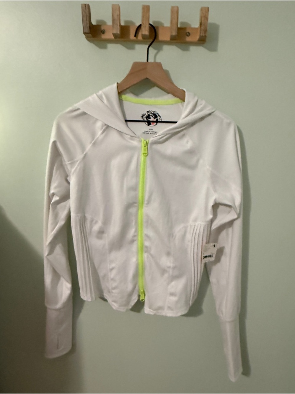 We the Free White Hooded Zip Jacket M